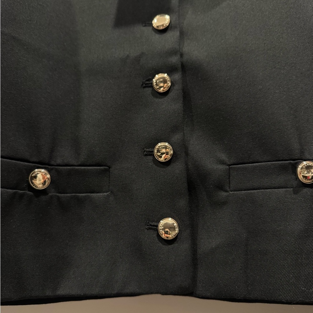H&M Black Cropped Blazer with Gold Buttons - Picture 6 of 6